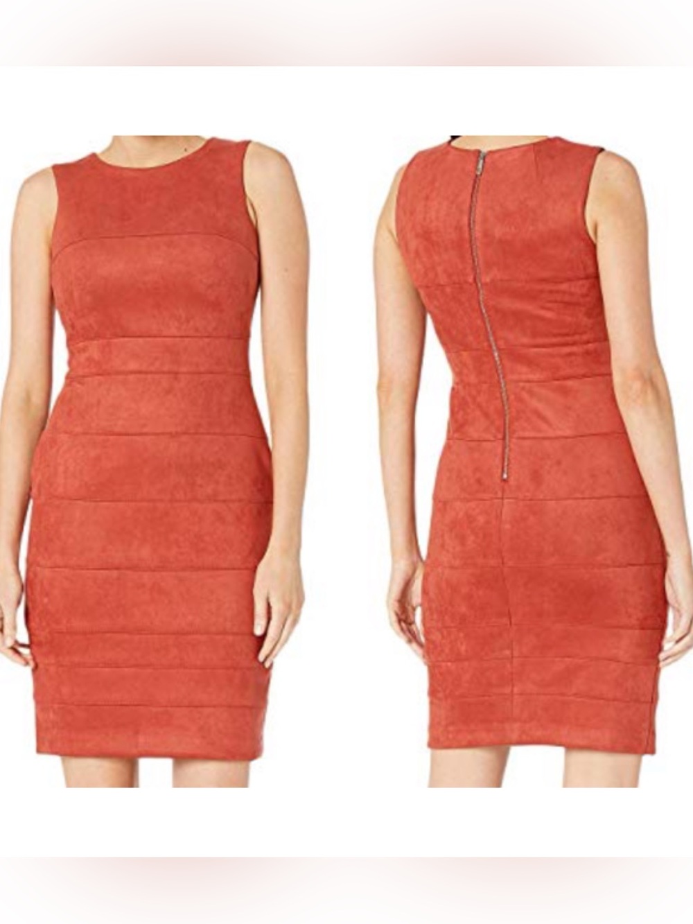 Tommy Hilfiger Burnt Rust Orange Suede Dress 14